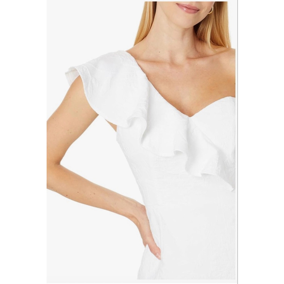 Women's Lilly Pulitzer Ariana One Shoulder Romper Dress Size 0 White - Picture 2 of 7